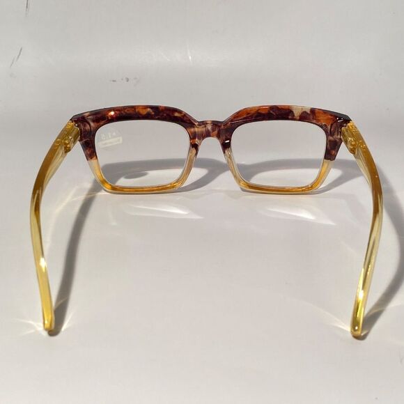 1555 Claudia Square Concave 1.5 NEW Tortoise Reading Glasses Blue Light Filter - Picture 5 of 9